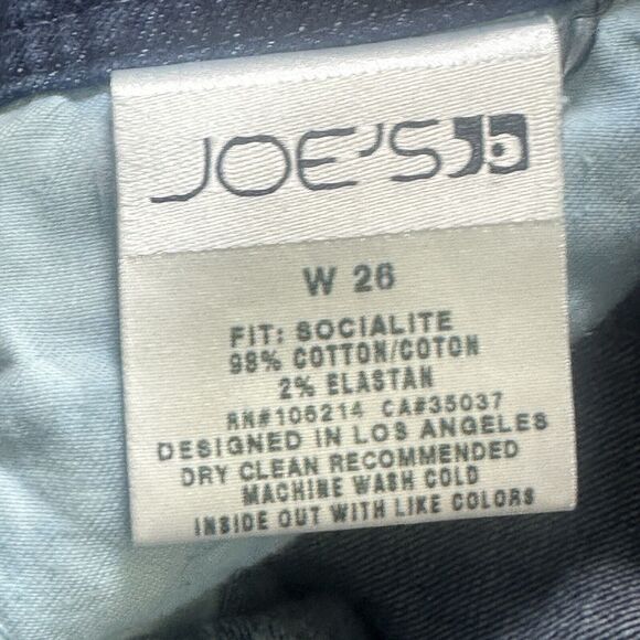 Joe’s Jeans Women’s 26 Blue Socialite Cropped Raw Hem Denim Pants Cowboy - Picture 5 of 13